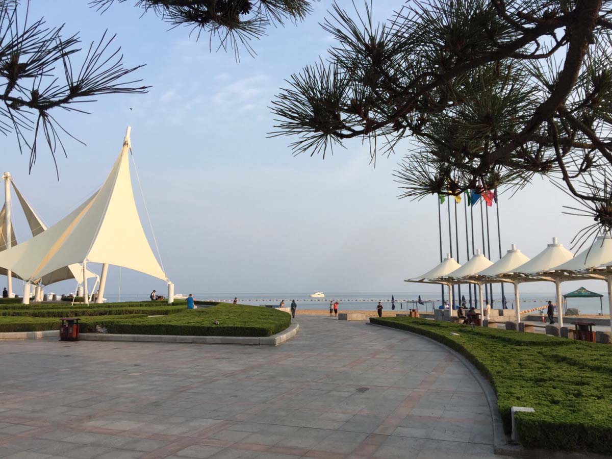 Hypar & Umbrella Fabric Tensile Structure - Weihai Internationaler Badestrand