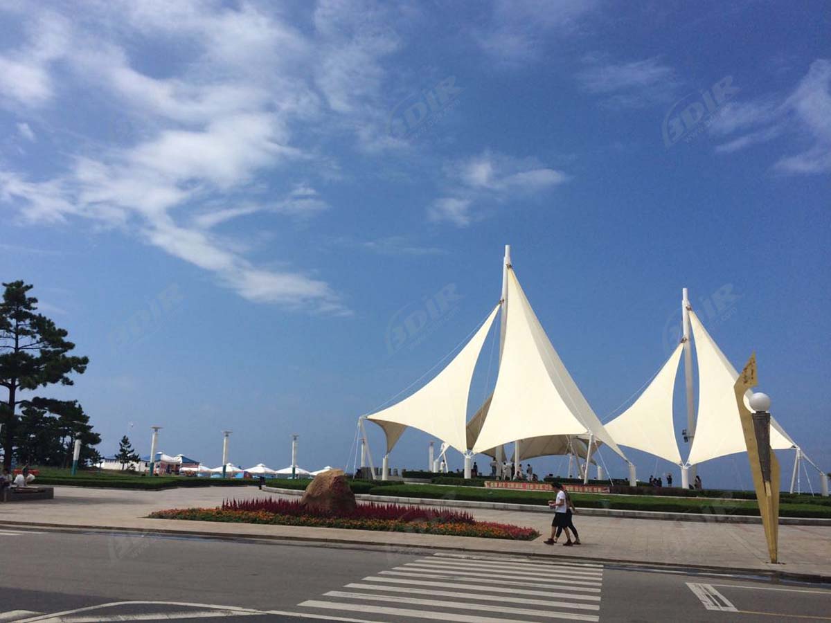 Hypar & Struktur Tarik Payung Kain - Pantai Mandi Internasional Weihai