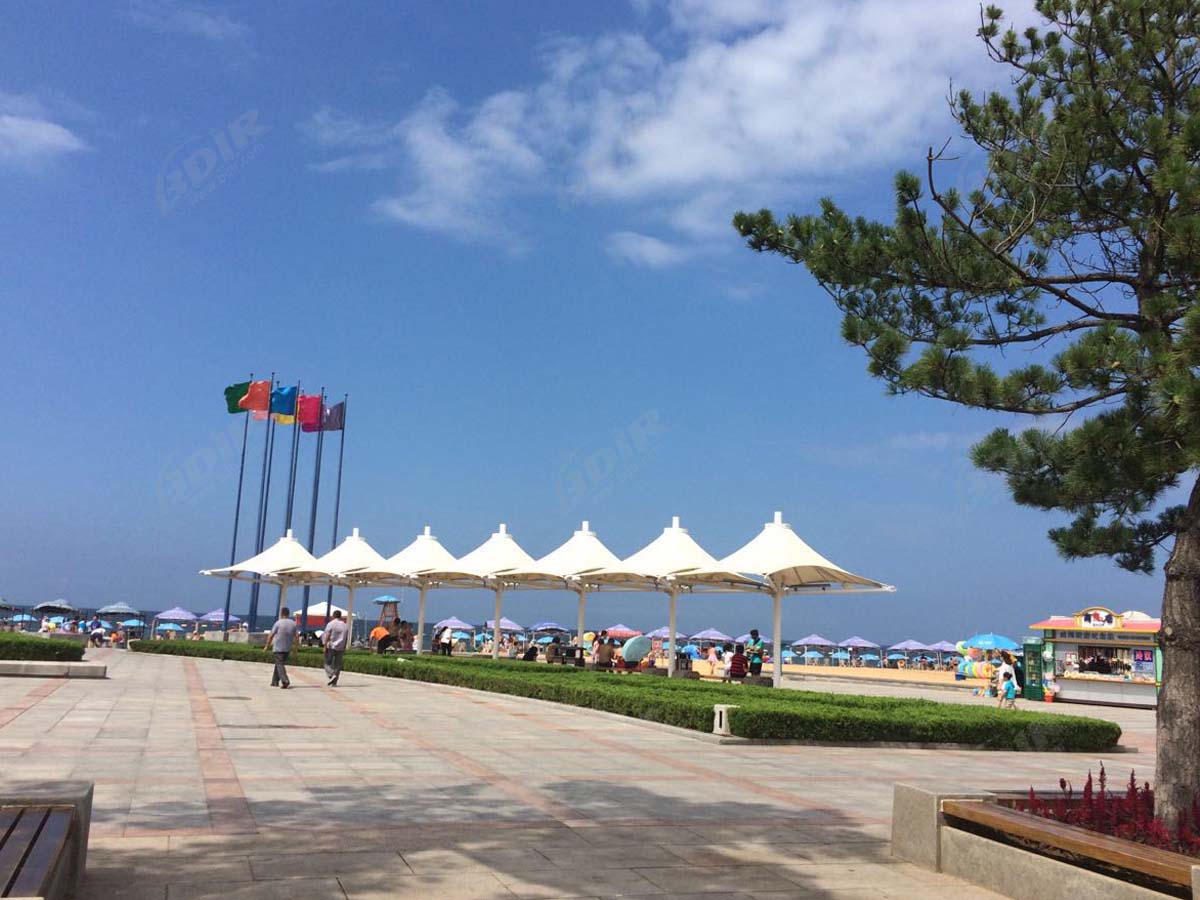 Hypar & Struktur Tarik Payung Kain - Pantai Mandi Internasional Weihai