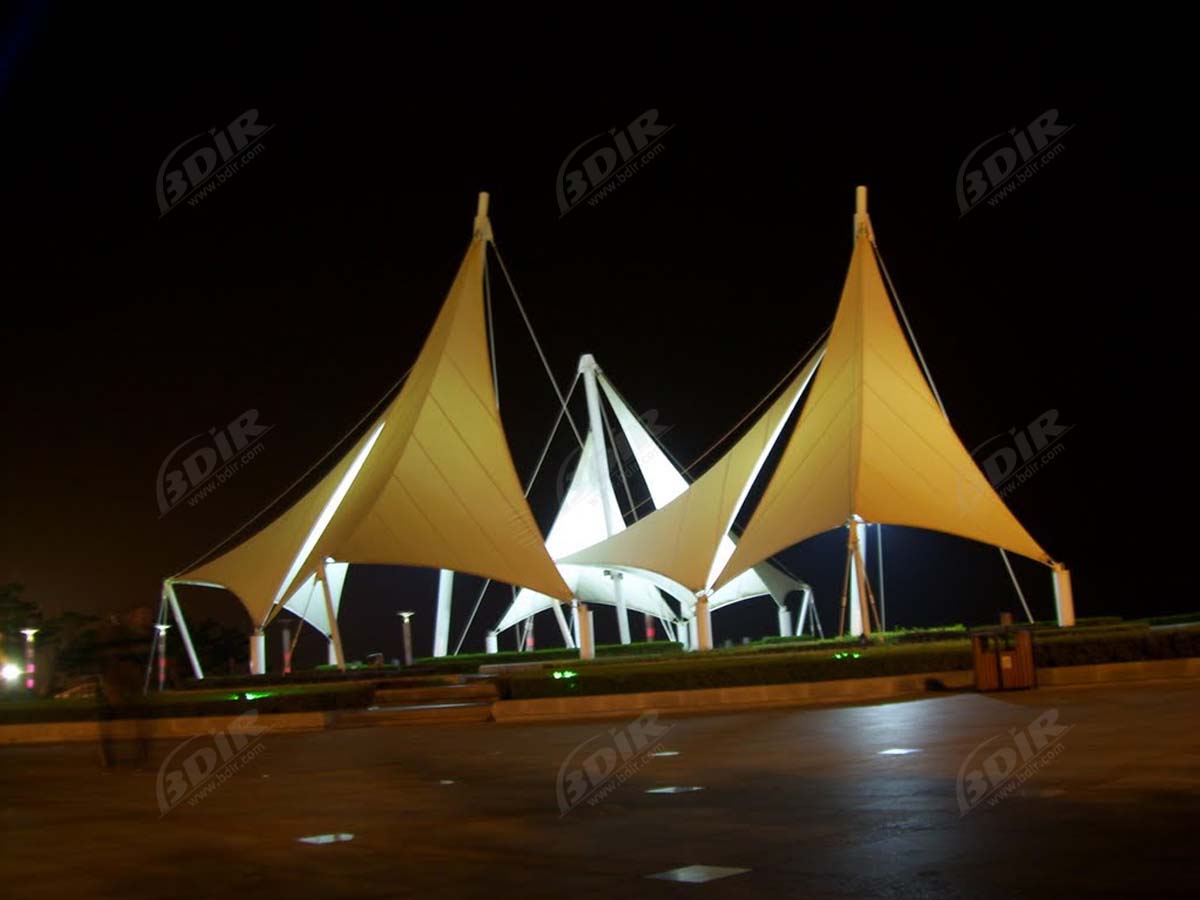 Hypar & Umbrella Fabric Tensile Structure - Weihai Internationaler Badestrand