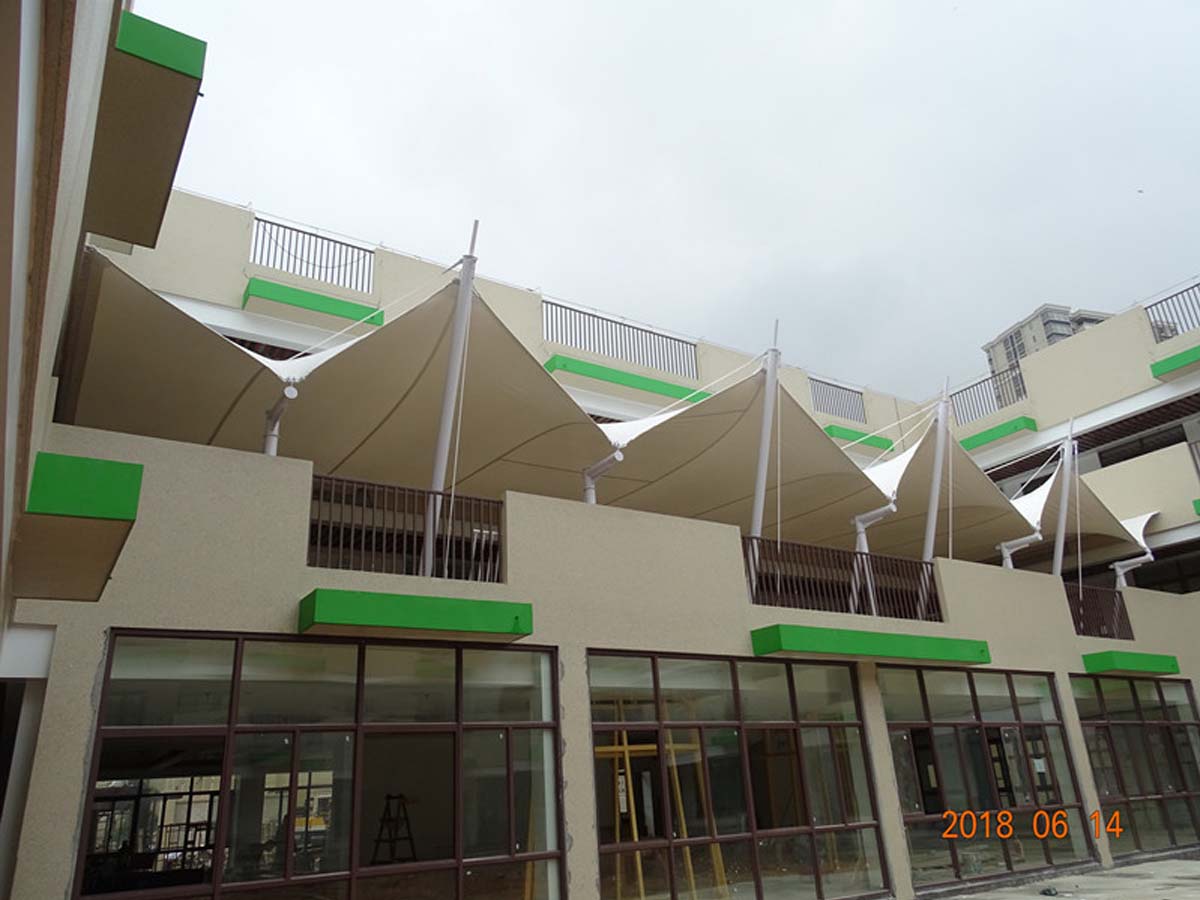 Songshan Lake Kindergarten Walkways Tensile Shade & Facade Structure - Dongguan, China