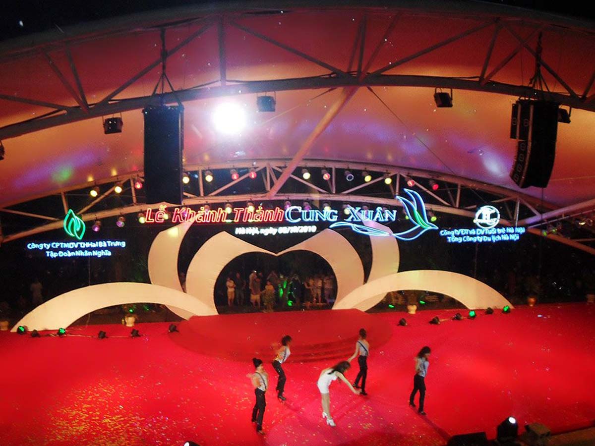 Membran-Zugstruktur für den Handel, Performance Art Stage - Hanoi, Vietnam