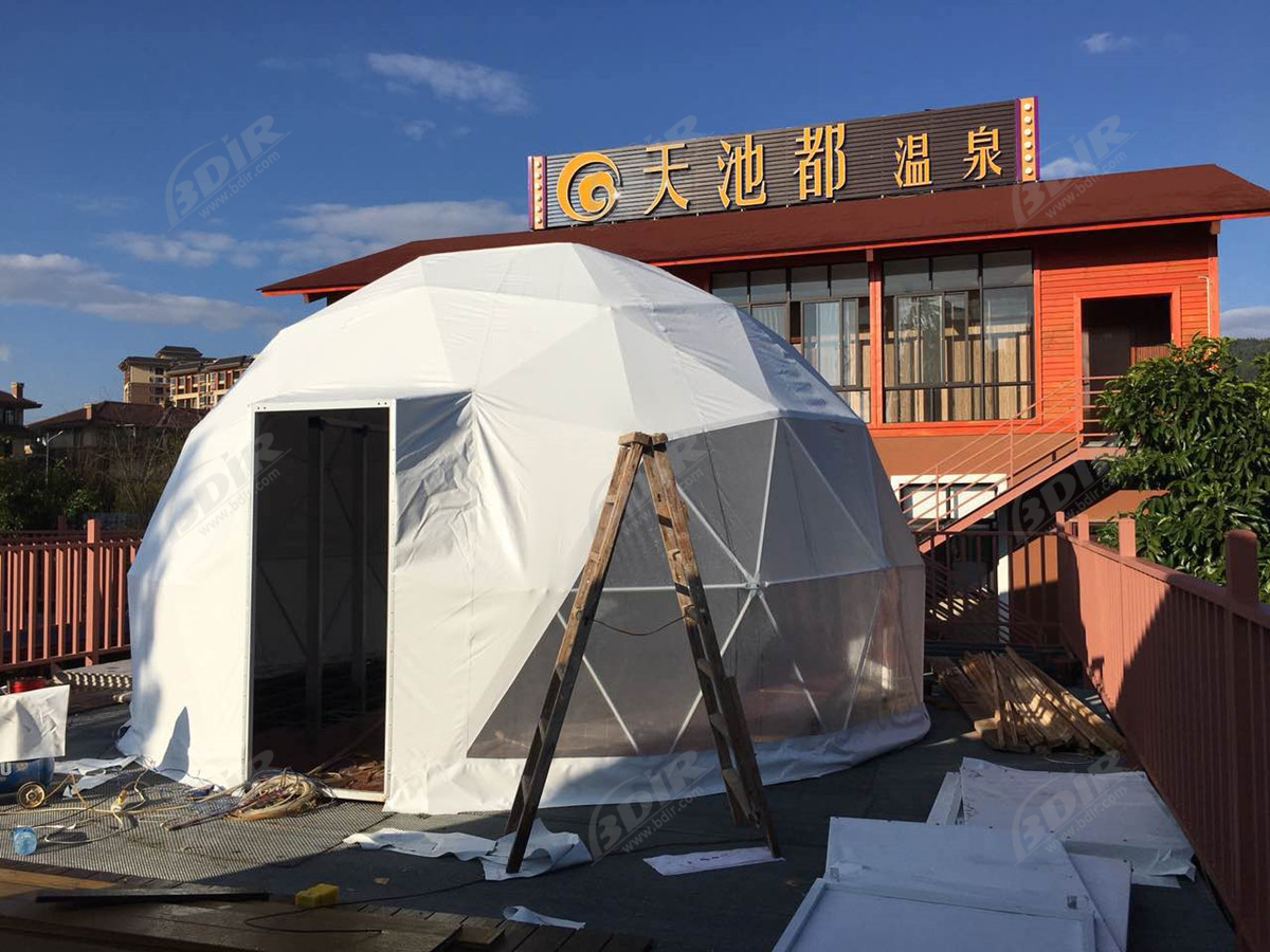 โมเดิร์นดีไซน์ประหยัดสวนระเบียงโรงแรมโดม geodesic - ยูนนาน, จีน