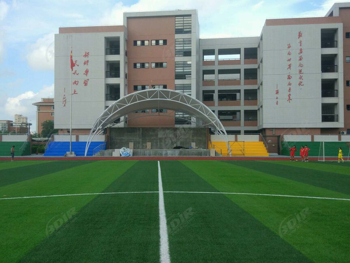 Pengou Middle School โครงสร้างแรงดึงหลังคา - ซัวเถา, จีน