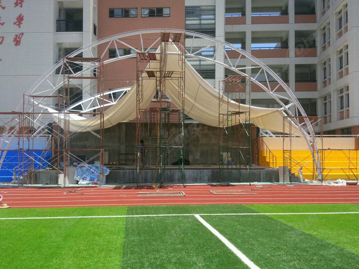 Pengou Middle School โครงสร้างแรงดึงหลังคา - ซัวเถา, จีน