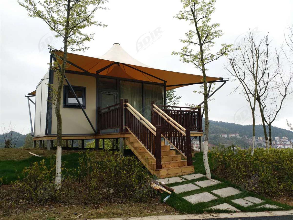 Ville Prefabbricate Tende Glamping Case & Kit Cabina Lodge Verde - Yichun