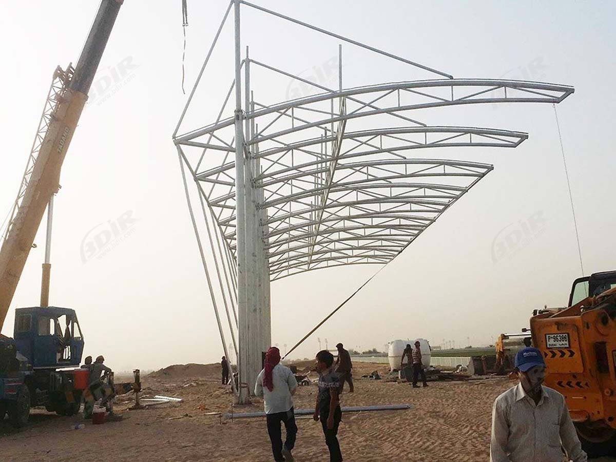 Tensile Canopy Structure for Sports Courts, Bleacher, Grandstands - Abu Dhabi