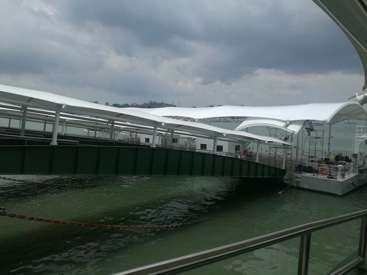 China Tensile Fabric Structure for Ferry Terminal Walkway - Xiamen, China supplier Tensile Fabric Structure for Ferry Terminal Walkway - Xiamen, China