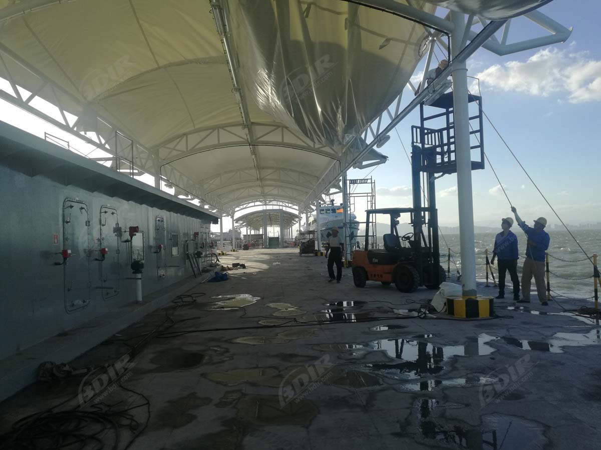 Estructura de Tela Extensible para Pasarela de La Terminal de Ferry - Xiamen, China