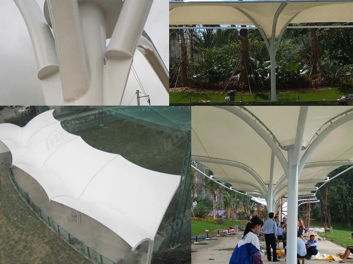 Натяжная конструкция крыши для тренировочного поля для гольфа и поля для гольфа - Хайкоу, Китай
