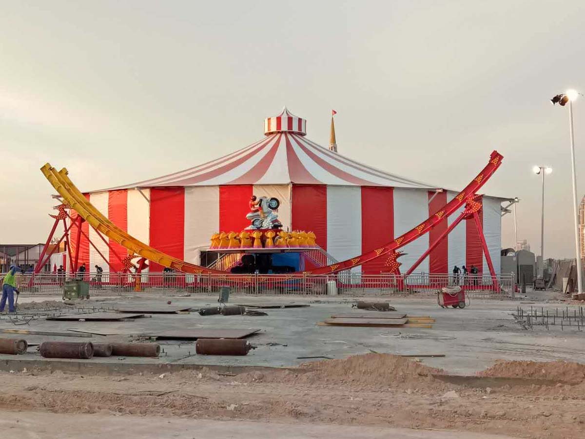 Multitude of Colors Tensile Roof Structure for Commercial Playground - Doha, Qatar