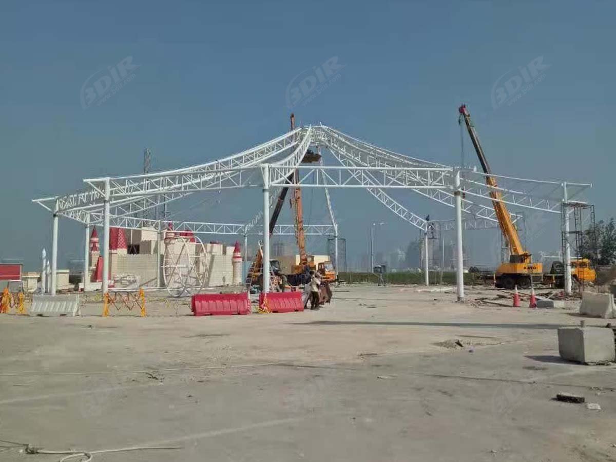 Multitude of Colors Tensile Roof Structure for Commercial Playground - Doha, Qatar