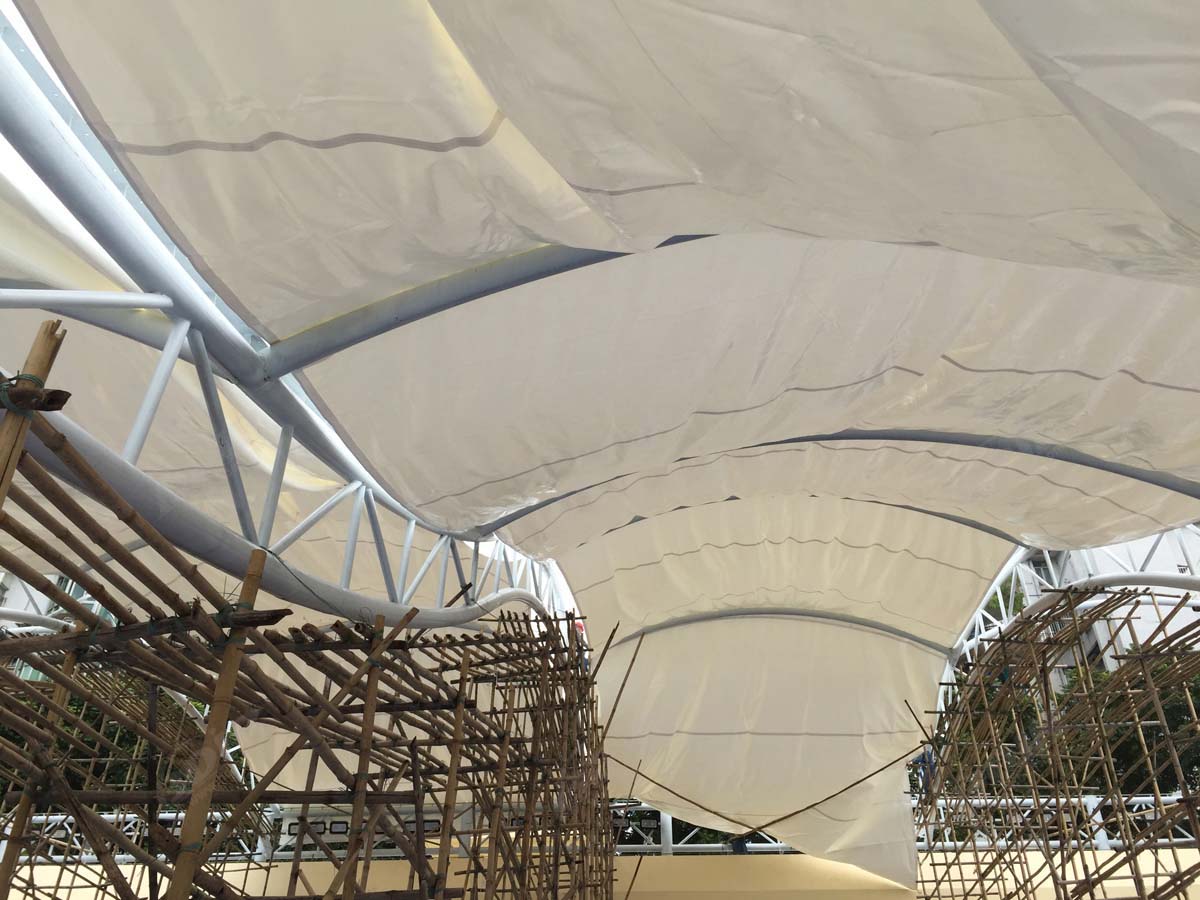 هيكل سقف الشد لحمام السباحة الظل - قوانغتشو ، الصين