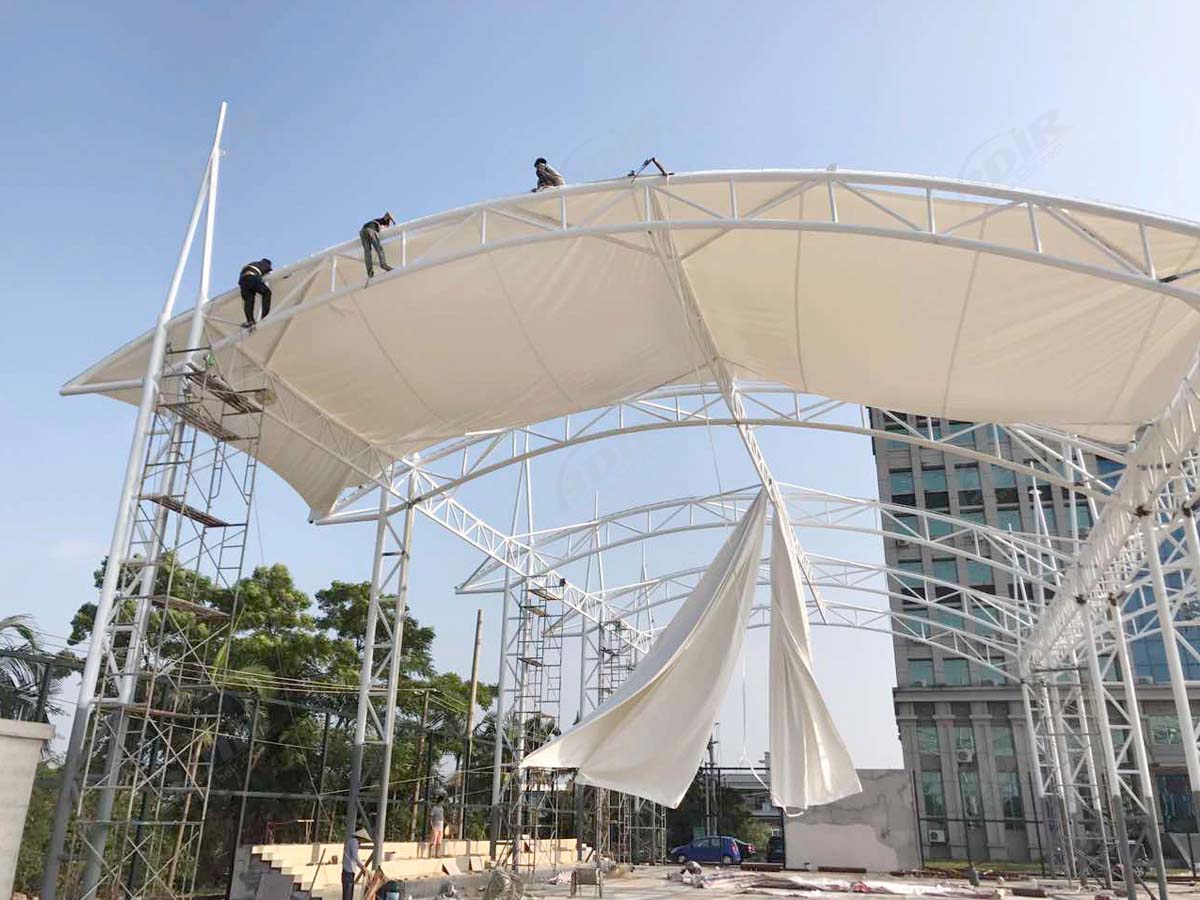 Zug-Schatten-Struktur für Tennisplatz PSB im Freien - Beihai, China