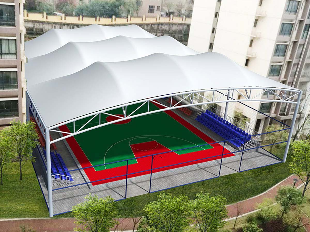 Tensile Structure for Multi-Event Sports, Basketball & Badminton Court - Shanghai, China