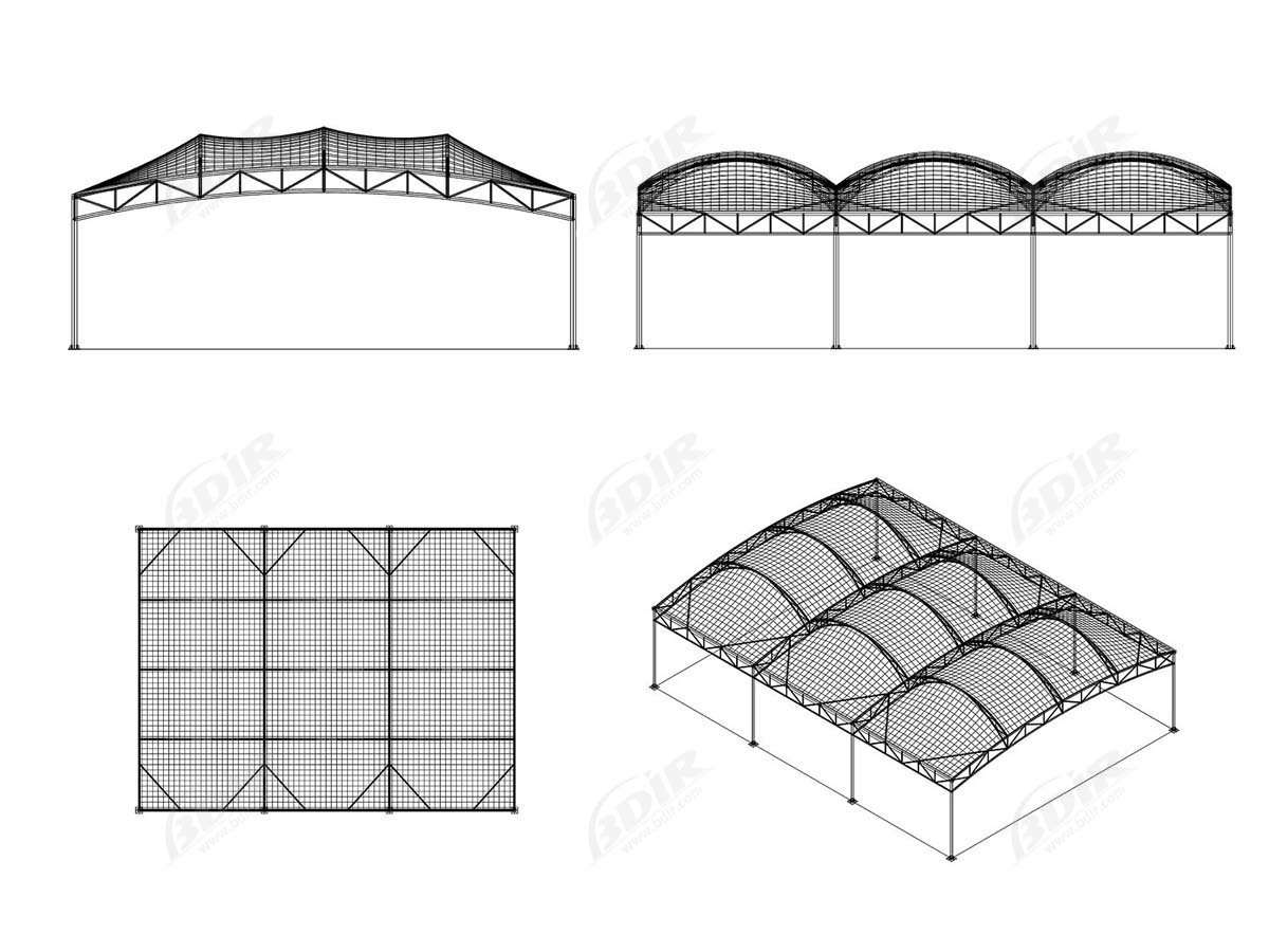 Tensile Structure for Multi-Event Sports, Basketball & Badminton Court - Shanghai, China