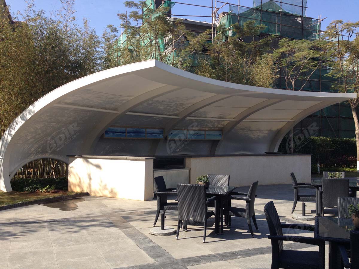 Tensile Structure & Umbrella Shade Canopy for Walkway & Coffee Shop - Hong Kong